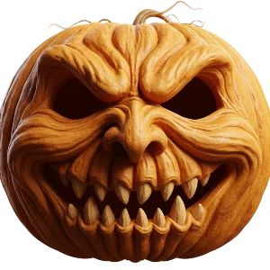 3D Sculpted Face Pumpkin Image