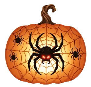 Spider Web & Spider Pumpkin Image