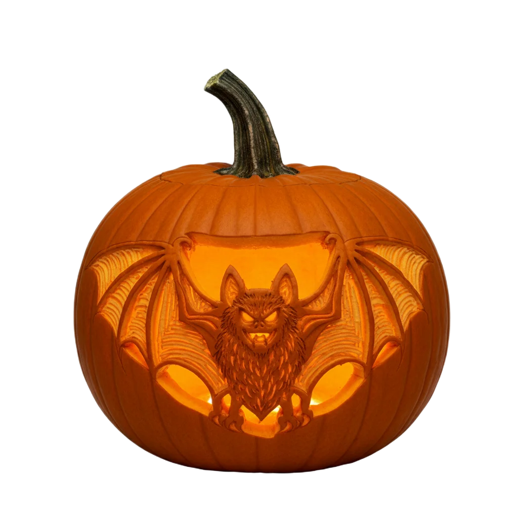 Bat Carving Pumpkin Image