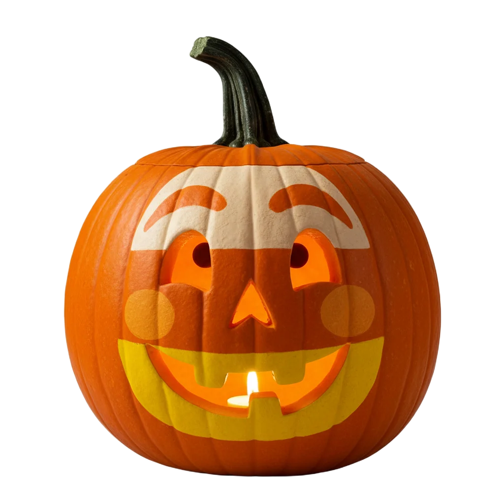Candy Corn Face Pumpkin Image